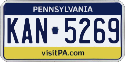 PA license plate KAN5269