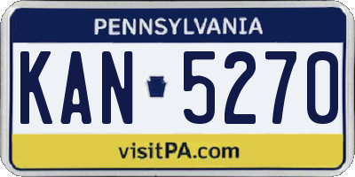 PA license plate KAN5270