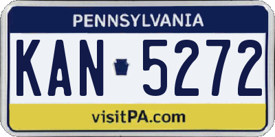PA license plate KAN5272