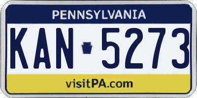PA license plate KAN5273