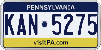 PA license plate KAN5275