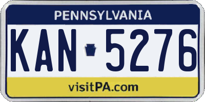 PA license plate KAN5276