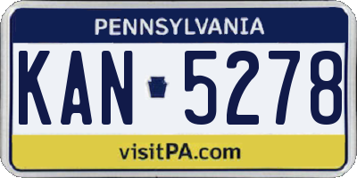 PA license plate KAN5278