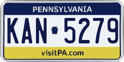 PA license plate KAN5279