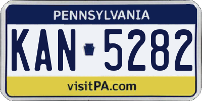 PA license plate KAN5282