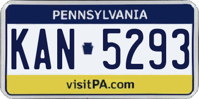 PA license plate KAN5293