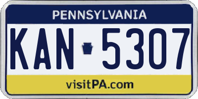 PA license plate KAN5307