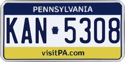 PA license plate KAN5308