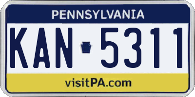 PA license plate KAN5311