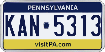 PA license plate KAN5313