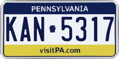 PA license plate KAN5317
