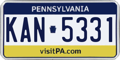 PA license plate KAN5331