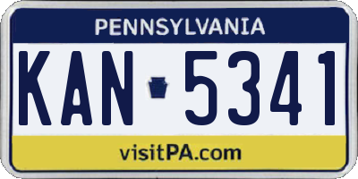 PA license plate KAN5341