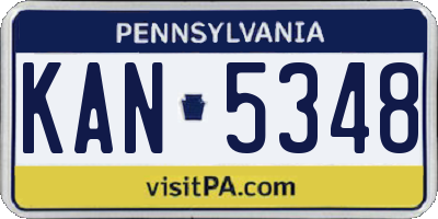 PA license plate KAN5348