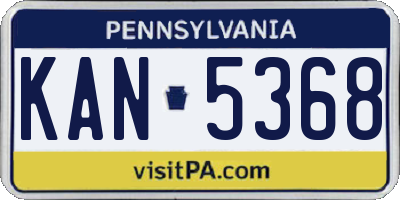 PA license plate KAN5368