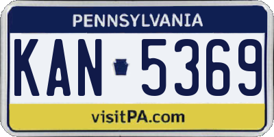 PA license plate KAN5369