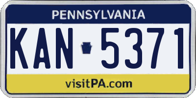 PA license plate KAN5371