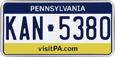 PA license plate KAN5380