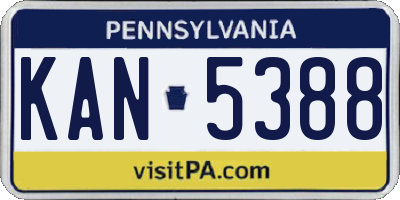 PA license plate KAN5388