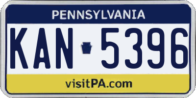 PA license plate KAN5396