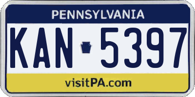 PA license plate KAN5397