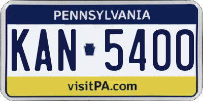 PA license plate KAN5400