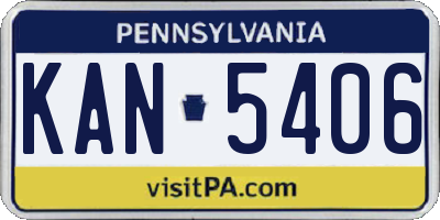 PA license plate KAN5406