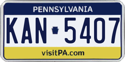 PA license plate KAN5407