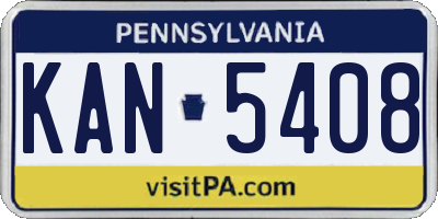 PA license plate KAN5408