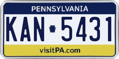 PA license plate KAN5431