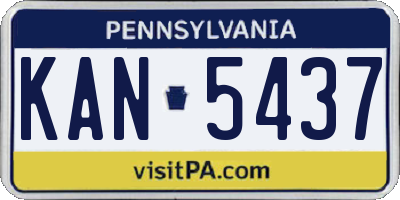 PA license plate KAN5437