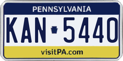 PA license plate KAN5440