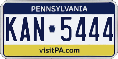 PA license plate KAN5444