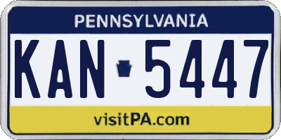 PA license plate KAN5447