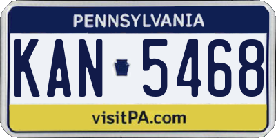 PA license plate KAN5468