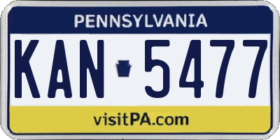 PA license plate KAN5477