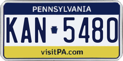 PA license plate KAN5480
