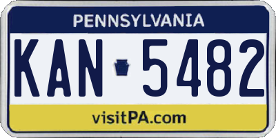 PA license plate KAN5482