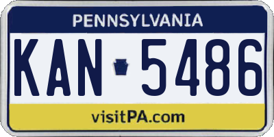 PA license plate KAN5486