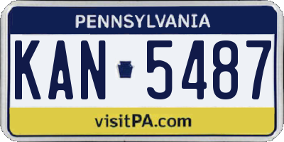 PA license plate KAN5487