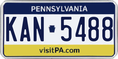 PA license plate KAN5488