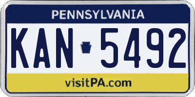 PA license plate KAN5492