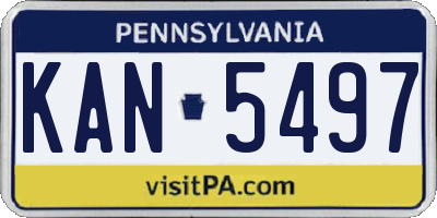 PA license plate KAN5497