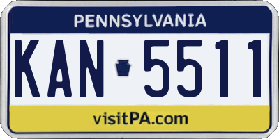 PA license plate KAN5511
