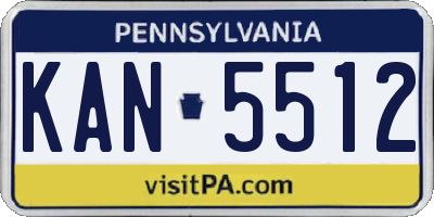 PA license plate KAN5512