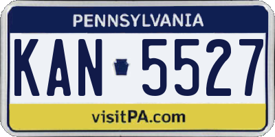 PA license plate KAN5527