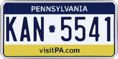 PA license plate KAN5541
