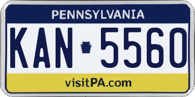 PA license plate KAN5560