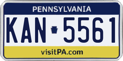 PA license plate KAN5561