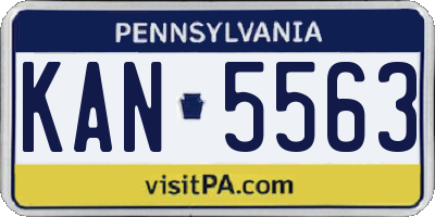 PA license plate KAN5563